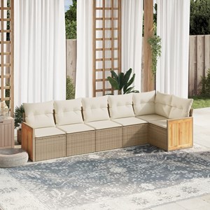 Maison exclusive - salon de jardin avec coussins 6 pcs beige résine tressée
