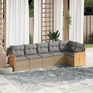 Maison exclusive - salon de jardin avec coussins 6 pcs beige résine tressée