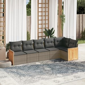 Maison exclusive - salon de jardin 6 pcs avec coussins gris résine tressée