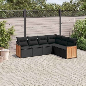 Maison exclusive - salon de jardin 6 pcs avec coussins noir résine tressée