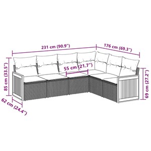 Maison exclusive - salon de jardin 6 pcs avec coussins noir résine tressée