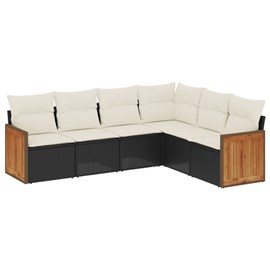 Maison exclusive - salon de jardin 6 pcs avec coussins noir résine tressée