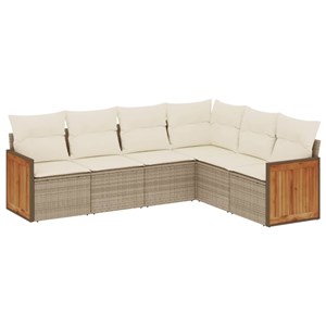 Maison exclusive - salon de jardin avec coussins 6 pcs beige résine tressée