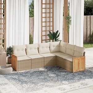 Maison exclusive - salon de jardin avec coussins 6 pcs beige résine tressée