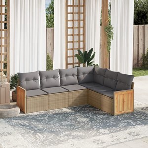 Maison exclusive - salon de jardin avec coussins 6 pcs beige résine tressée
