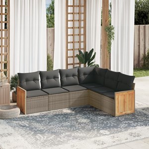 Maison exclusive - salon de jardin 6 pcs avec coussins gris résine tressée