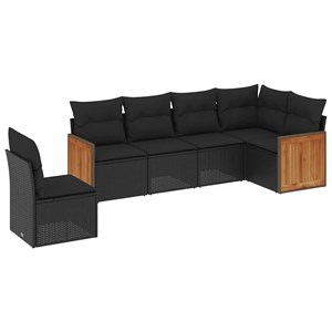 Maison exclusive - salon de jardin 6 pcs avec coussins noir résine tressée