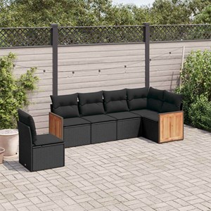 Maison exclusive - salon de jardin 6 pcs avec coussins noir résine tressée
