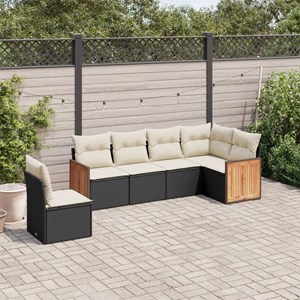 Maison exclusive - salon de jardin 6 pcs avec coussins noir résine tressée