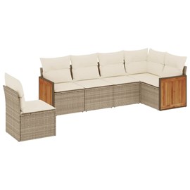 Maison exclusive - salon de jardin avec coussins 6 pcs beige résine tressée