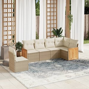 Maison exclusive - salon de jardin avec coussins 6 pcs beige résine tressée