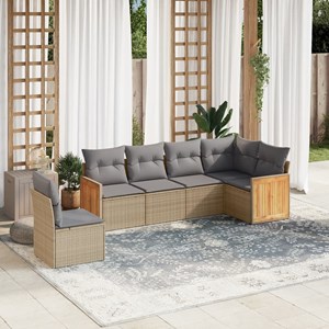 Maison exclusive - salon de jardin avec coussins 6 pcs beige résine tressée