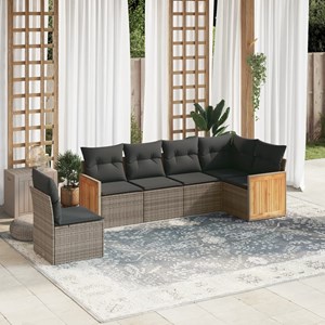 Maison exclusive - salon de jardin 6 pcs avec coussins gris résine tressée