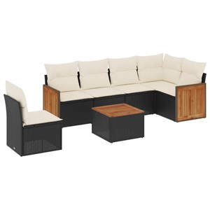 Maison exclusive - salon de jardin 7 pcs avec coussins noir résine tressée