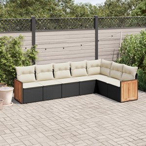 Maison exclusive - salon de jardin 7 pcs avec coussins noir résine tressée