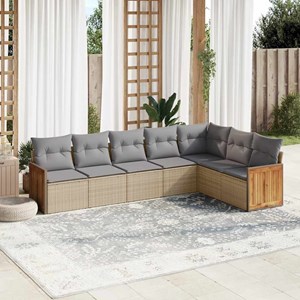 Maison exclusive - salon de jardin avec coussins 7 pcs beige résine tressée