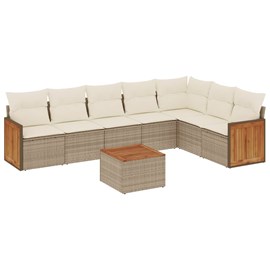 Maison exclusive - salon de jardin avec coussins 8 pcs beige résine tressée