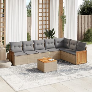 Maison exclusive - salon de jardin avec coussins 8 pcs beige résine tressée