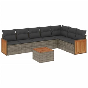 Maison exclusive - salon de jardin 8 pcs avec coussins gris résine tressée