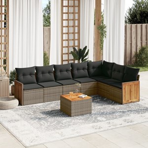 Maison exclusive - salon de jardin 8 pcs avec coussins gris résine tressée