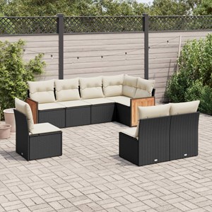 Maison exclusive - salon de jardin 8 pcs avec coussins noir résine tressée