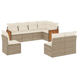 Maison exclusive - salon de jardin avec coussins 8 pcs beige résine tressée