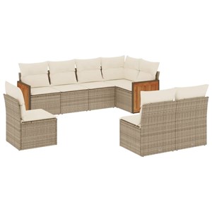 Maison exclusive - salon de jardin avec coussins 8 pcs beige résine tressée