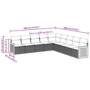 Maison exclusive - salon de jardin 9 pcs avec coussins noir résine tressée