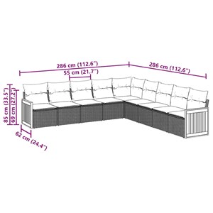 Maison exclusive - salon de jardin 9 pcs avec coussins noir résine tressée