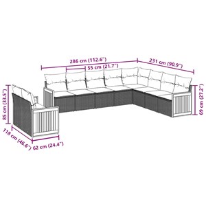 Maison exclusive - salon de jardin 10 pcs avec coussins noir résine tressée