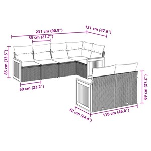 Maison exclusive - salon de jardin 7 pcs avec coussins noir résine tressée