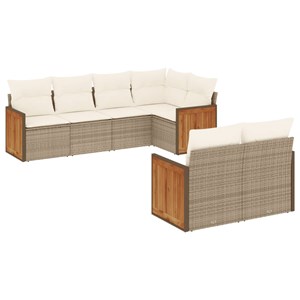 Maison exclusive - salon de jardin avec coussins 7 pcs beige résine tressée