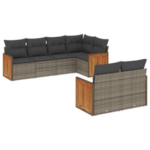 Maison exclusive - salon de jardin avec coussins 7 pcs gris résine tressée