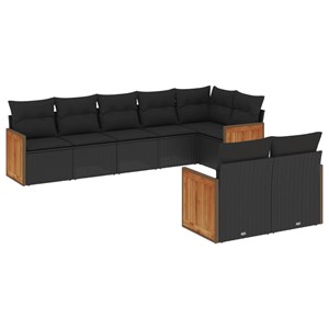 Maison exclusive - salon de jardin 8 pcs avec coussins noir résine tressée
