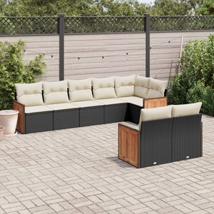 Maison exclusive - salon de jardin 8 pcs avec coussins noir résine tressée