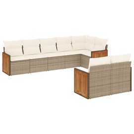 Maison exclusive - salon de jardin avec coussins 8 pcs beige résine tressée