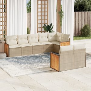 Maison exclusive - salon de jardin avec coussins 8 pcs beige résine tressée