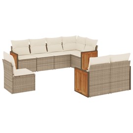 Maison exclusive - salon de jardin avec coussins 8 pcs beige résine tressée