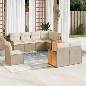 Maison exclusive - salon de jardin avec coussins 8 pcs beige résine tressée