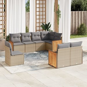 Maison exclusive - salon de jardin avec coussins 8 pcs beige résine tressée