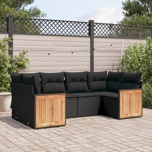 Maison exclusive - salon de jardin 6 pcs avec coussins noir résine tressée
