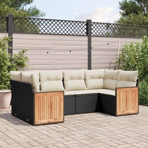 Maison exclusive - salon de jardin 6 pcs avec coussins noir résine tressée
