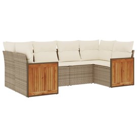 Maison exclusive - salon de jardin avec coussins 6 pcs beige résine tressée