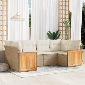 Maison exclusive - salon de jardin avec coussins 6 pcs beige résine tressée