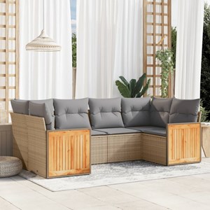 Maison exclusive - salon de jardin avec coussins 6 pcs beige résine tressée