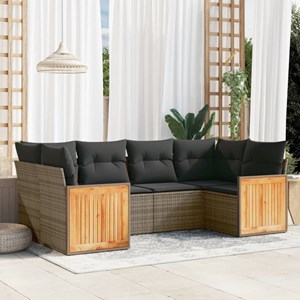 Maison exclusive - salon de jardin 6 pcs avec coussins gris résine tressée