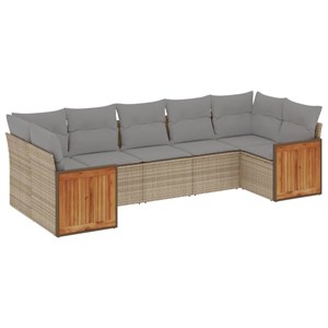 Maison exclusive - salon de jardin avec coussins 7 pcs beige résine tressée