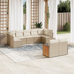Maison exclusive - salon de jardin avec coussins 9 pcs beige résine tressée