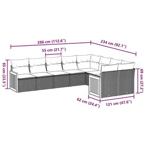 Maison exclusive - salon de jardin 9 pcs avec coussins noir résine tressée