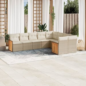 Maison exclusive - salon de jardin avec coussins 9 pcs beige résine tressée
